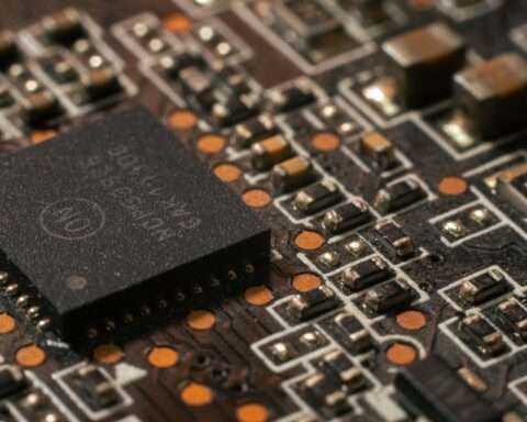 A computing semiconducting chip used for artificial intelligence and general computing.