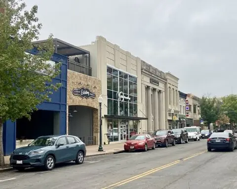 An image of downtown Waco, Texas, from the street.