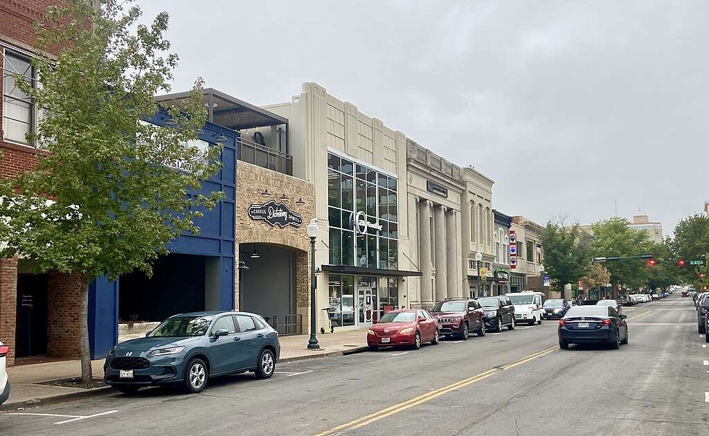 An image of downtown Waco, Texas, from the street.