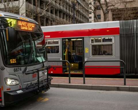 Buses in San Francisco.