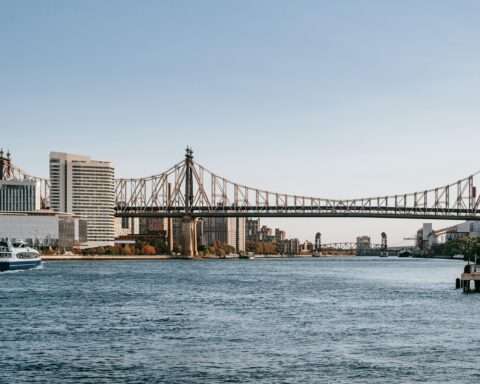 The water in New York City before Roosevelt Island.