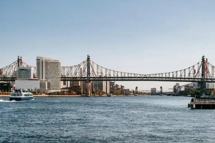 The water in New York City before Roosevelt Island.