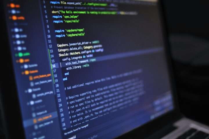 A computer with code.