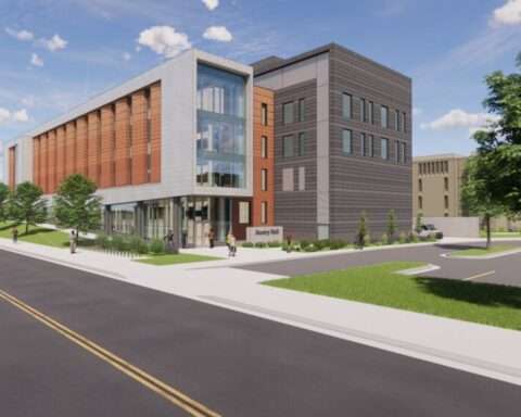 A rendering of the future Sentry Hall at the University of Wisconsin at Stevens Point.