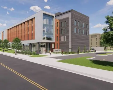 A rendering of the future Sentry Hall at the University of Wisconsin at Stevens Point.