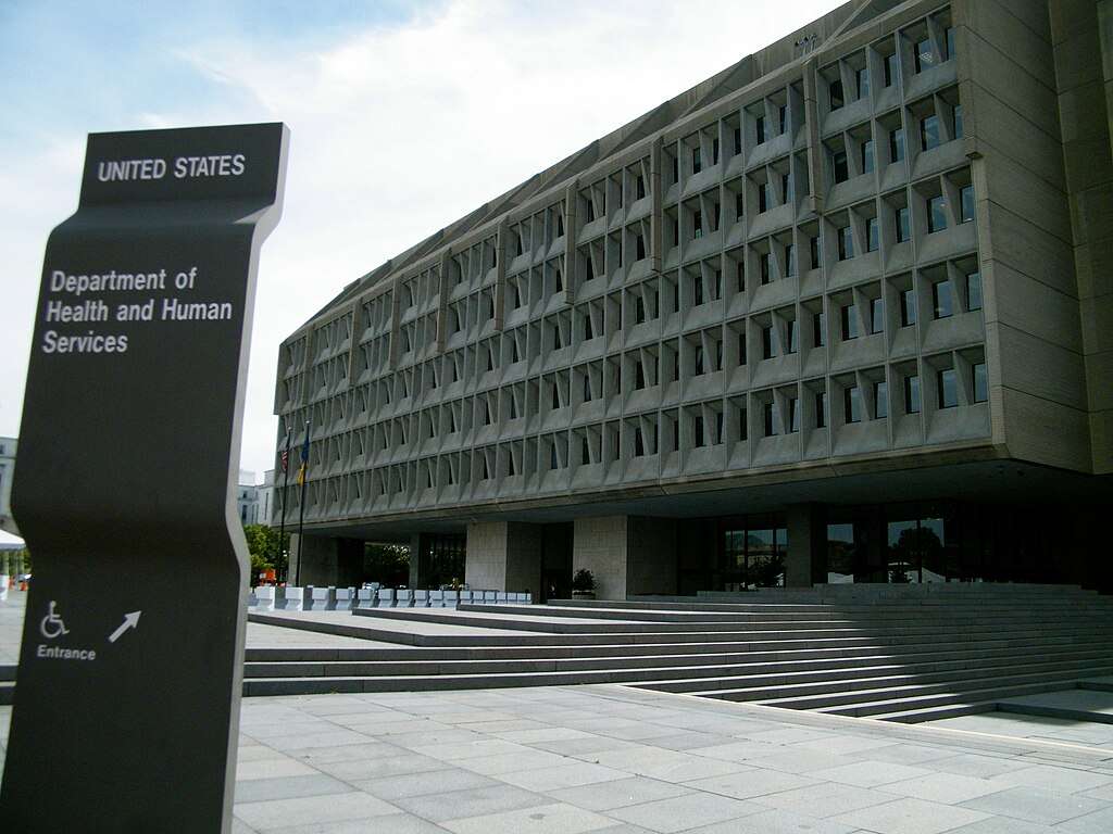 The Department of Health and Human Services building.