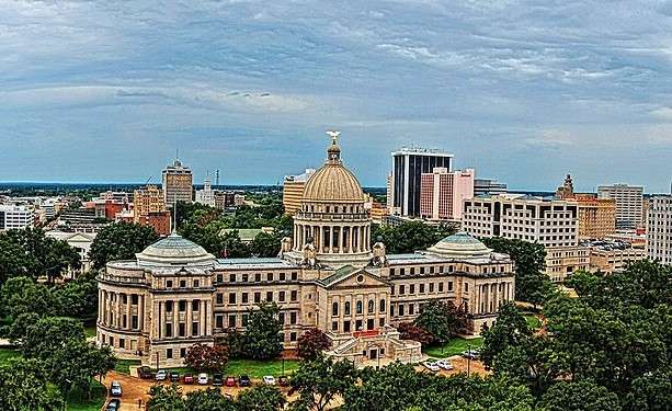 An image of downtown Jackson, Mississippi.