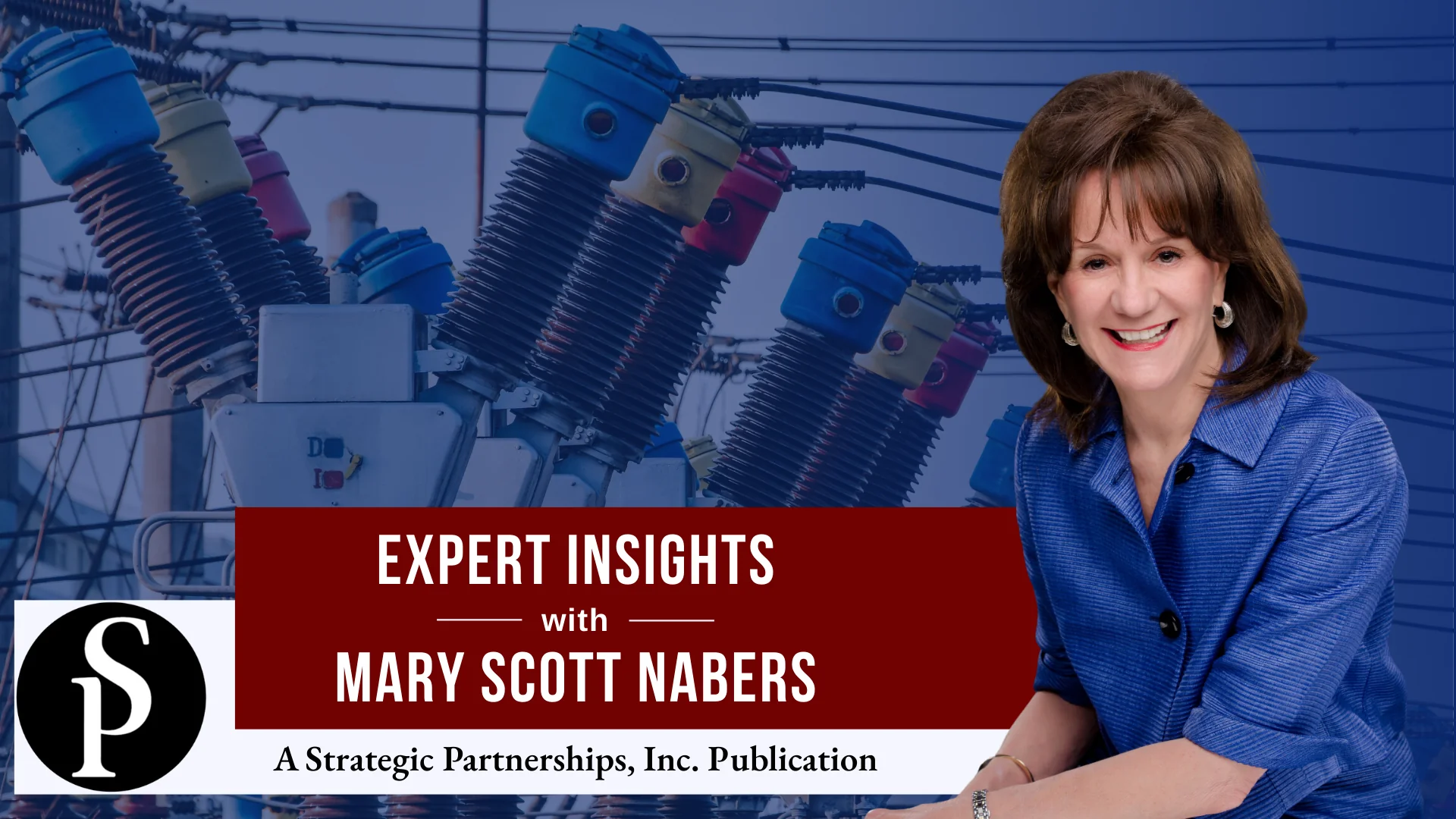 Mary Scott Nabers before an electric transformer for her weekly column.
