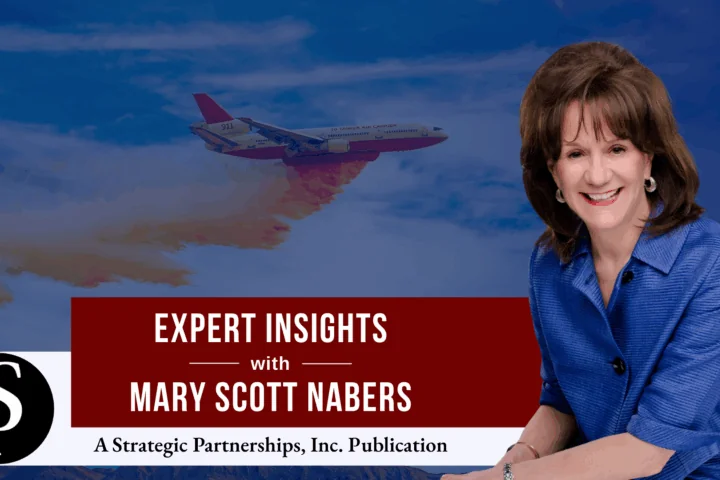 Mary Scott Nabers before a firefighting plane for her weekly column, this week about resilience initiatives.