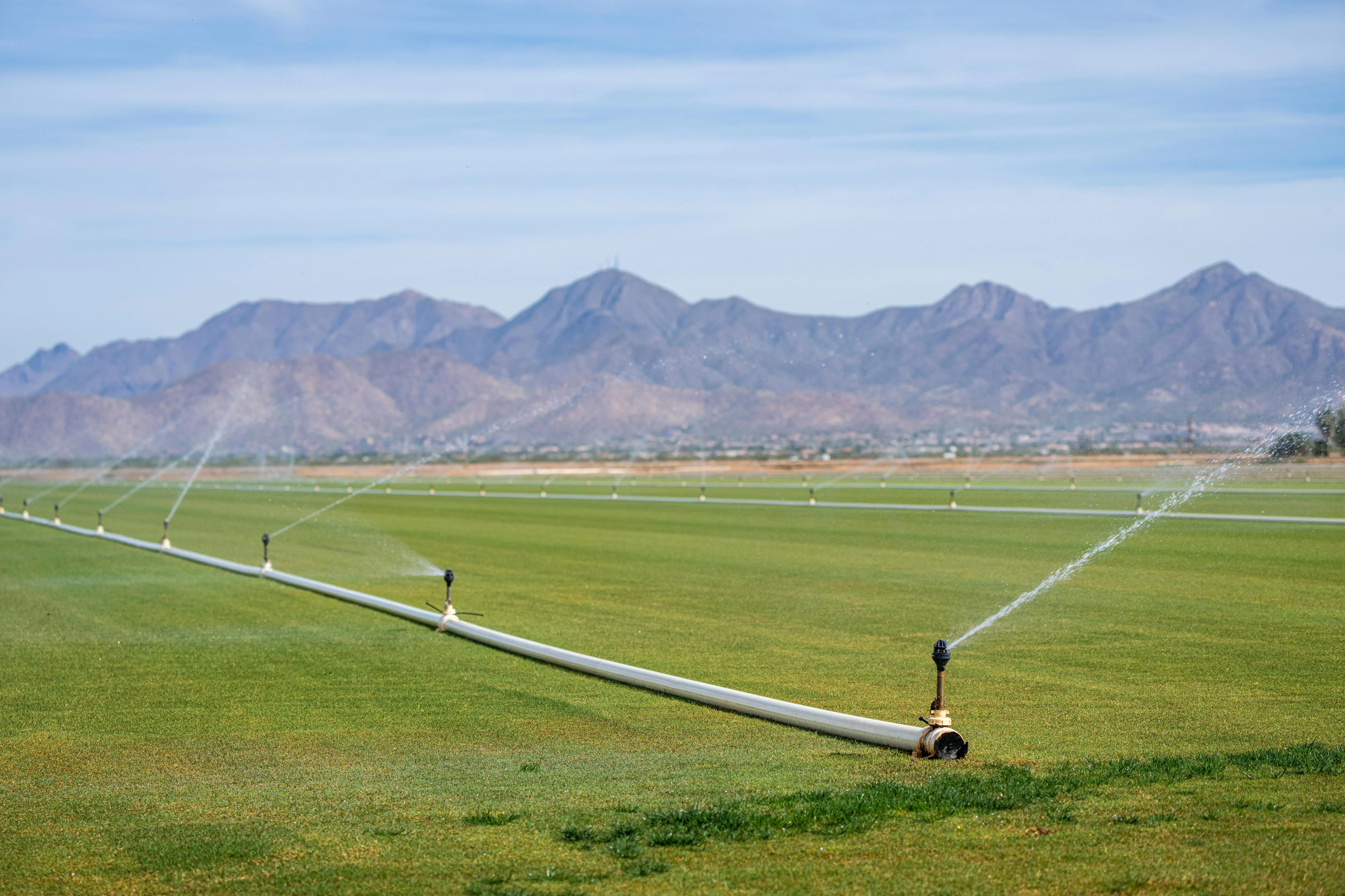 An irrigation field in the middle of the United States.