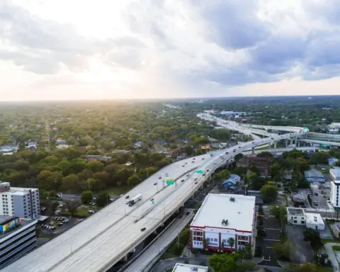 An above view of an expressway in Florida.
