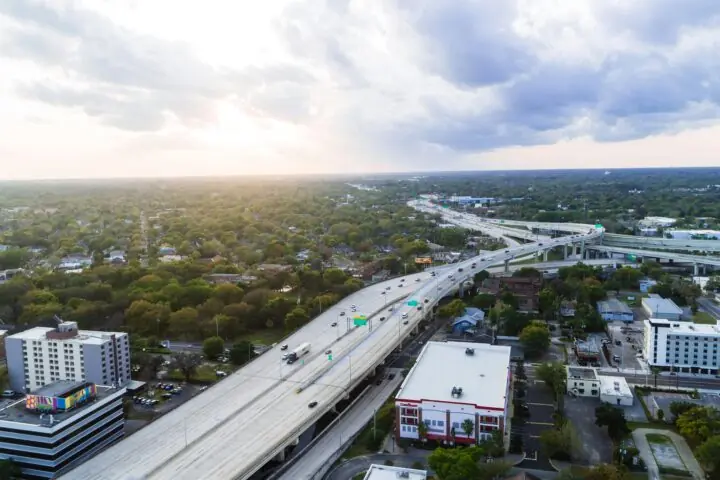 An above view of an expressway in Florida.