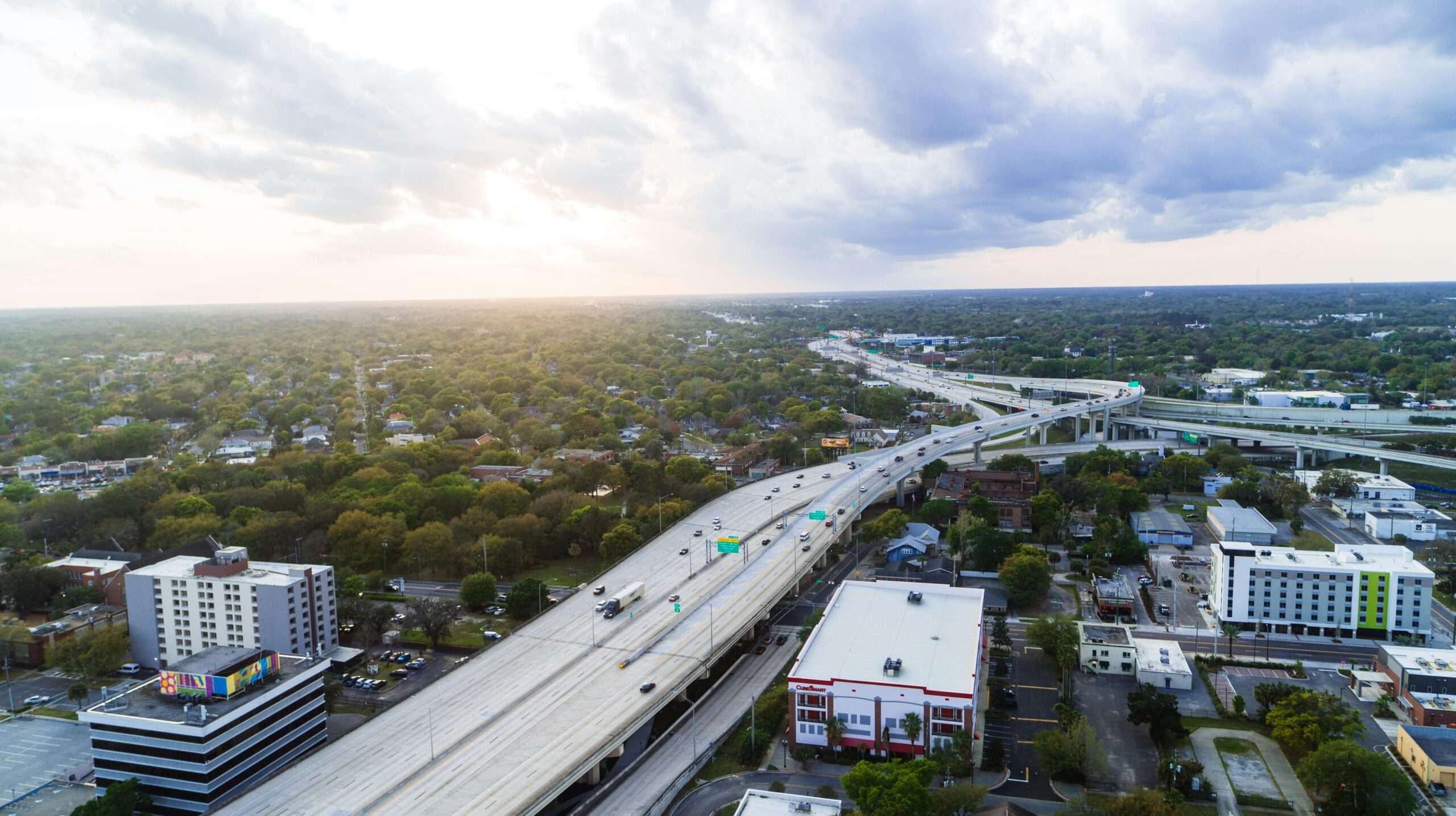 An above view of an expressway in Florida.