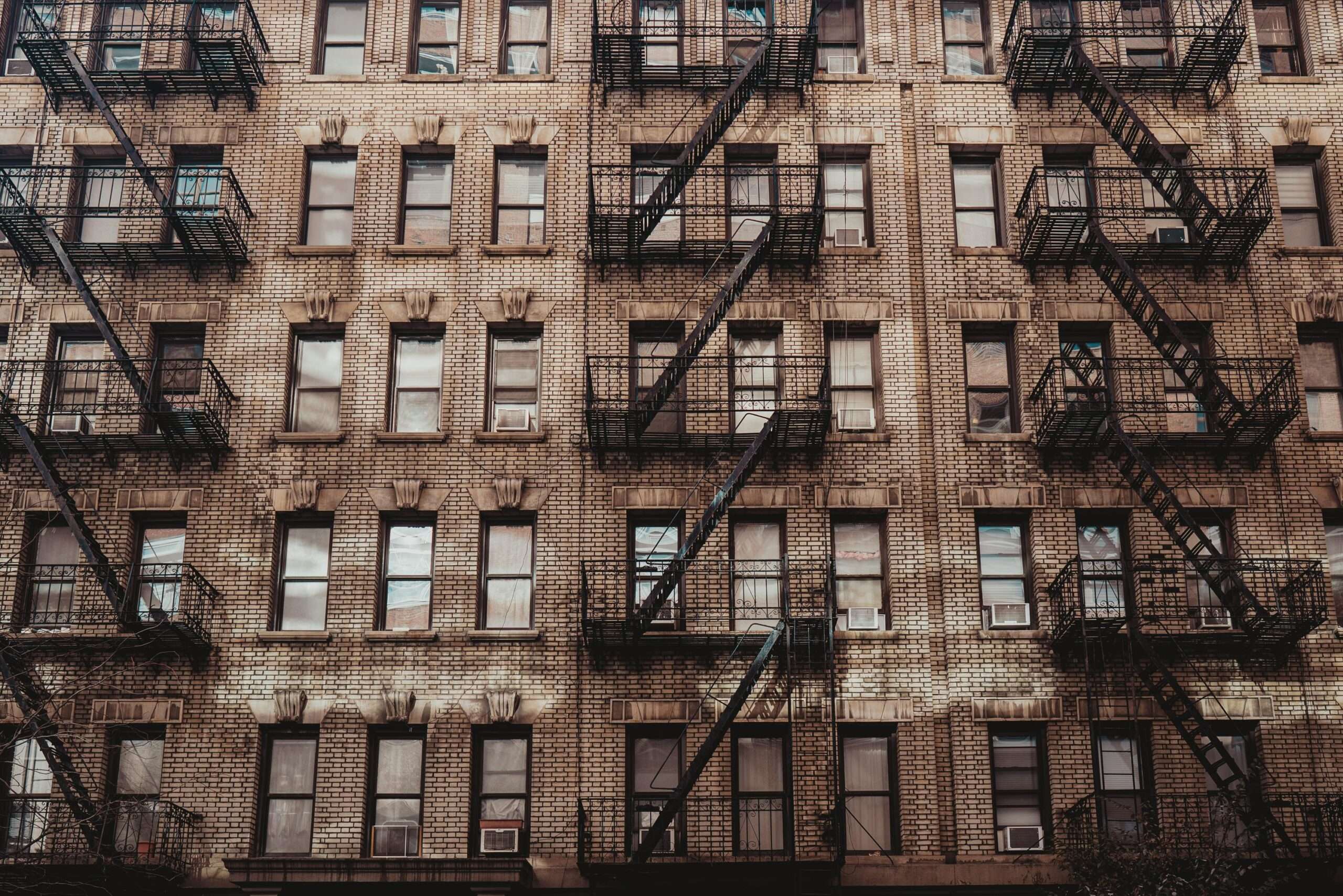 The exterior of a housing building in New York City.