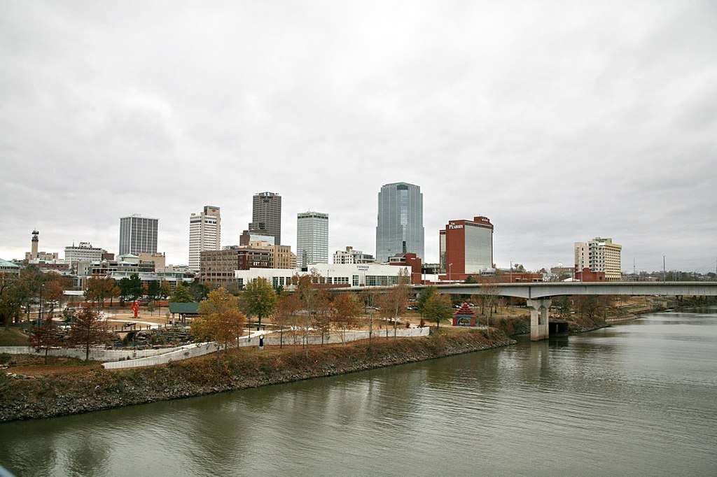 Downtown Little Rock from a distance.
