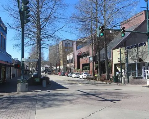 Jefferson Street in downtown Lafayette, Louisiana.