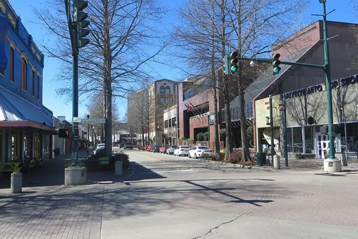 Jefferson Street in downtown Lafayette, Louisiana.