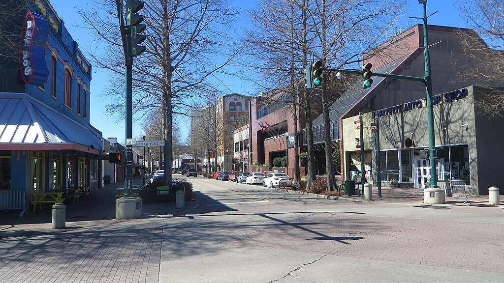 Jefferson Street in downtown Lafayette, Louisiana.