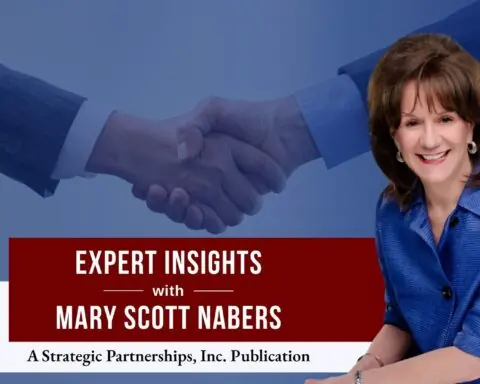 Mary Scott Nabers before a handshake for her weekly column.