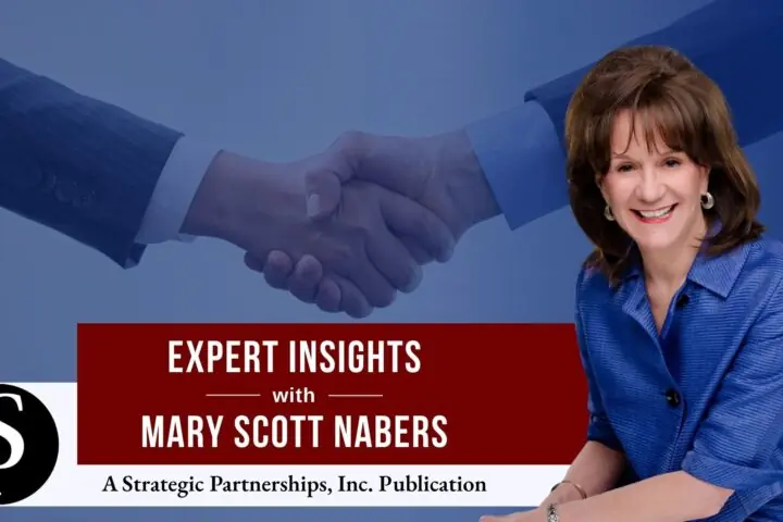 Mary Scott Nabers before a handshake for her weekly column.