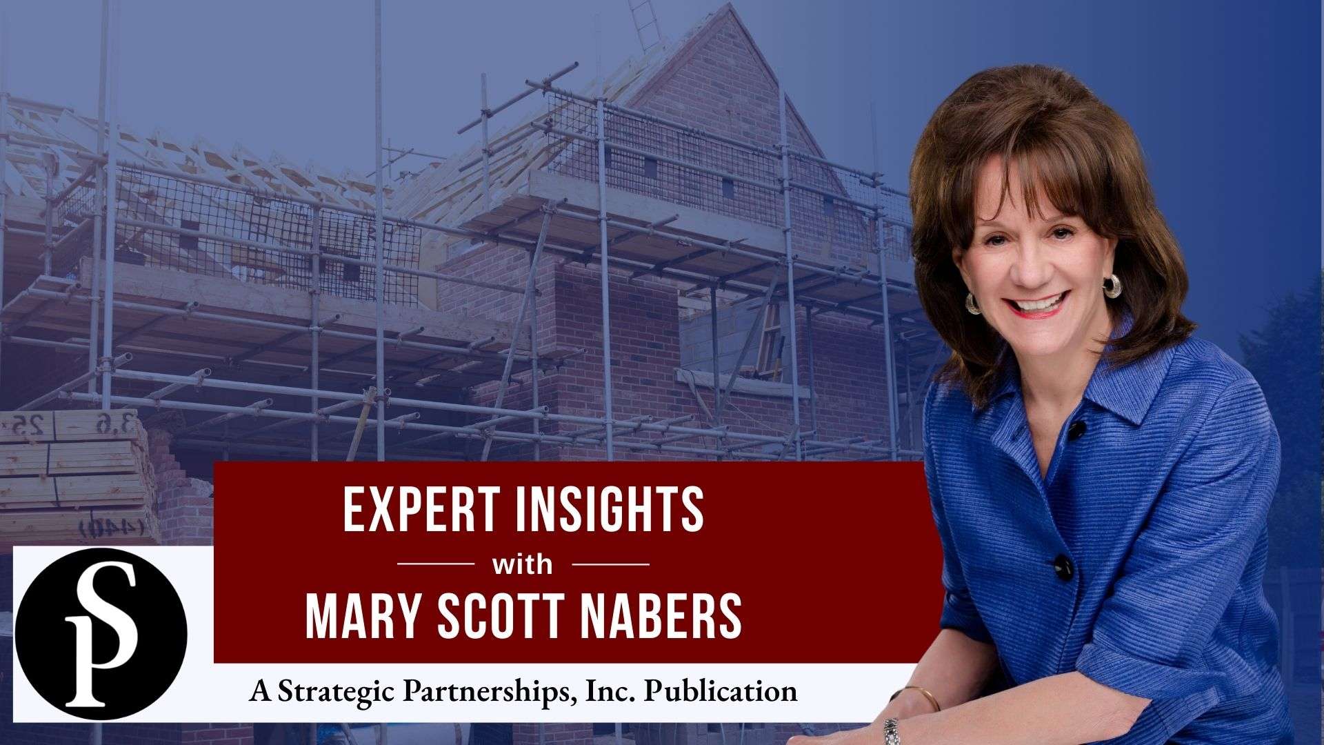 Mary Scott Nabers before a building under construction for her weekly column.