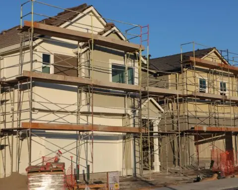 Two houses under development in California.
