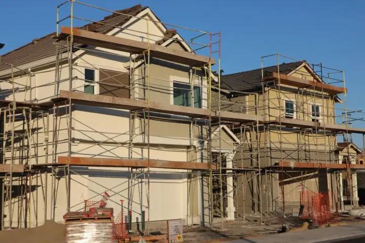 Two houses under development in California.
