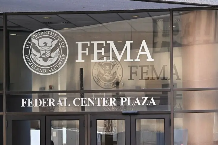 The front of the FEMA building in Washington D.C.