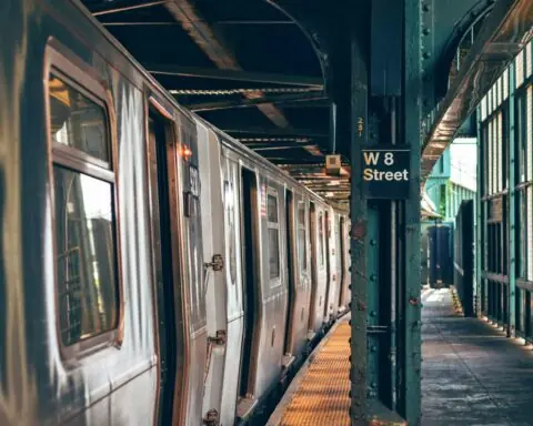 A New York State train station at 8th Street.