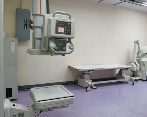 An empty hospital room.
