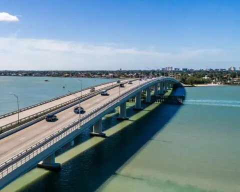A rural Florida bridge over water.