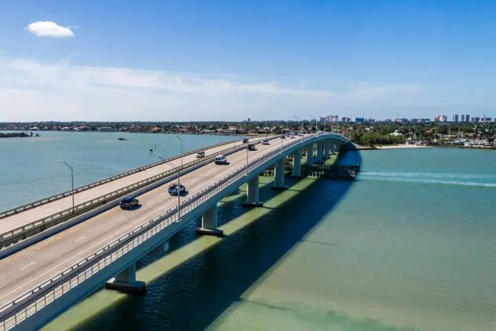 A rural Florida bridge over water.