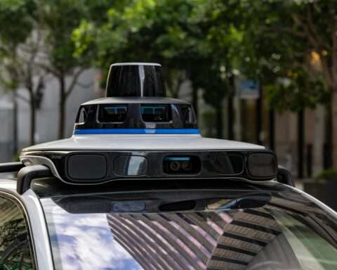 A camera atop an autonomous car.