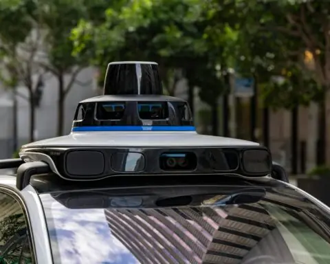 A camera atop an autonomous car.
