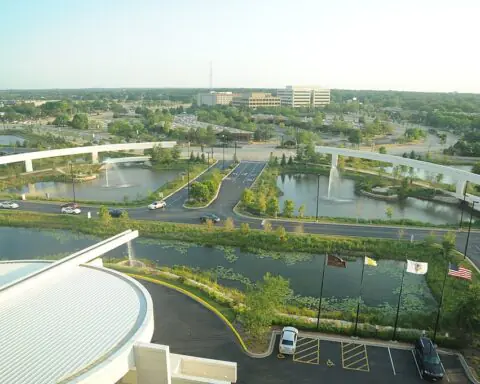 An above view of the village of Schaumburg, Illinois.
