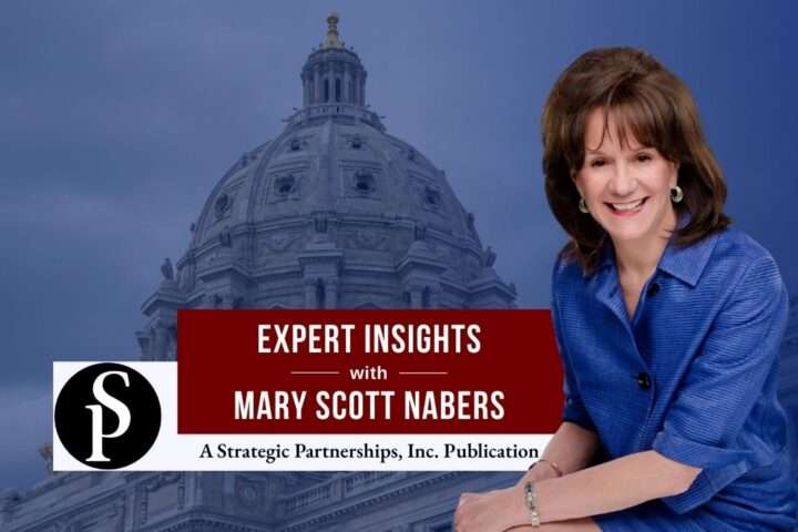 Mary Scott Nabers before a state capitol building for her weekly column.