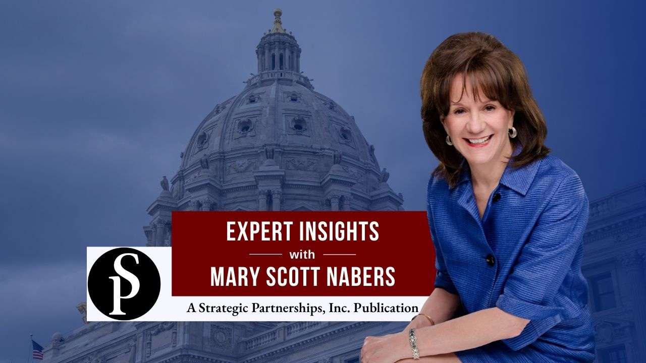 Mary Scott Nabers before a state capitol building for her weekly column.