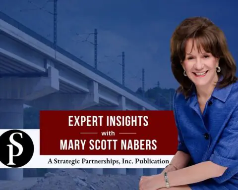 Mary Scott Nabers before a bridge for her weekly column.