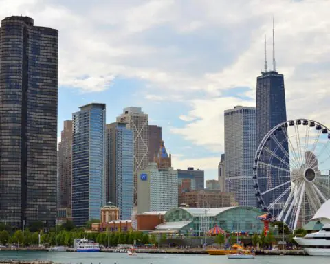 The Chicago skyline.