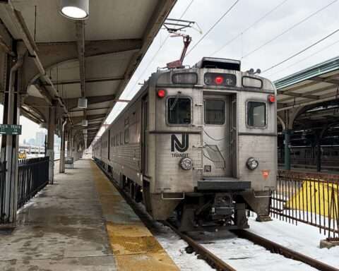 A NJ Transit train in New Jersey.