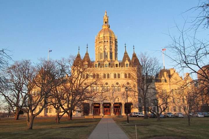The Connecticut State Capitol building in Hartford.