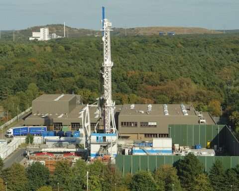 A geothermal drill at a federal site in Germany.