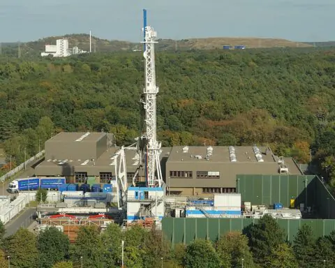 A geothermal drill at a federal site in Germany.