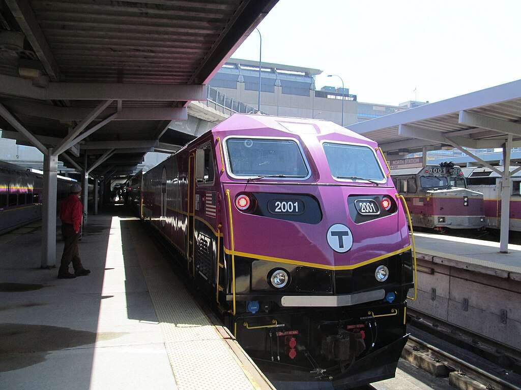 An MBTA train at the North Station in Boston.