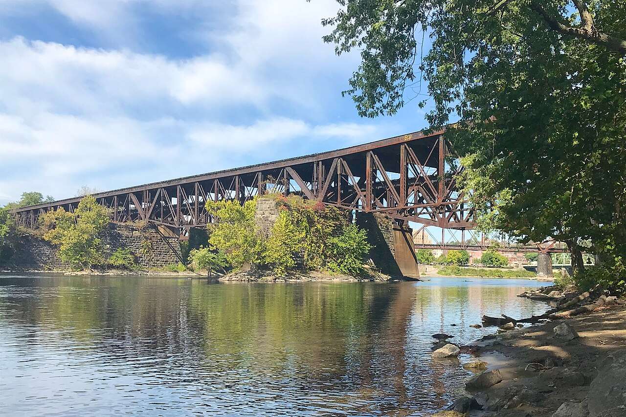 The Delaware River Bridge connecting New Jersey and Pennsylvania.