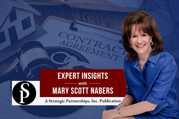 Mary Scott Nabers before a contract for her weekly column.