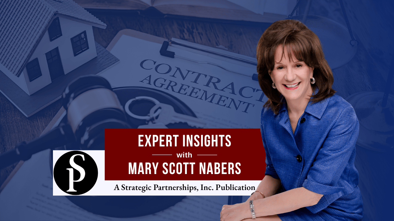 Mary Scott Nabers before a contract for her weekly column.