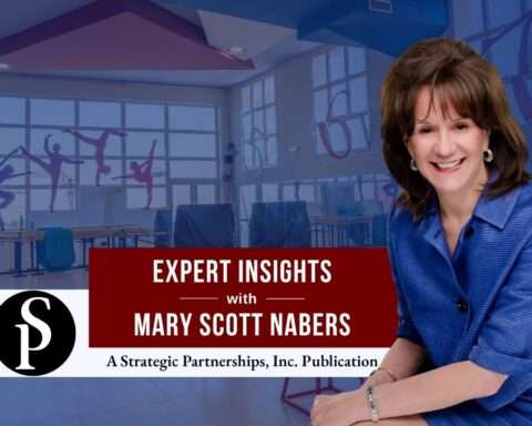 Mary Scott Nabers before an indoor recreational facility for her weekly column.