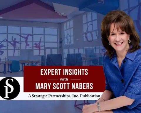 Mary Scott Nabers before an indoor recreational facility for her weekly column.
