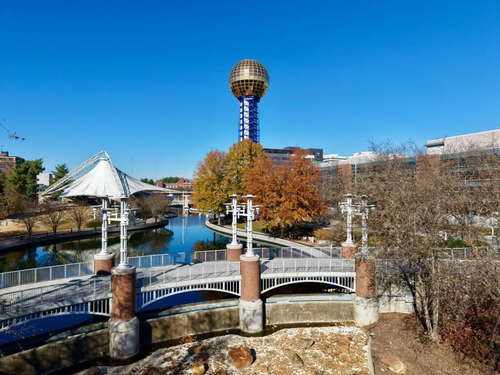 A riverfront park in Knoxville, Tennessee.